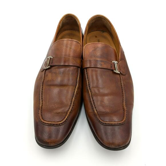 Magnanni Lino Dress Shoes Loafers Brown Leather Buckle Strap Men\'s size US11M main image 7